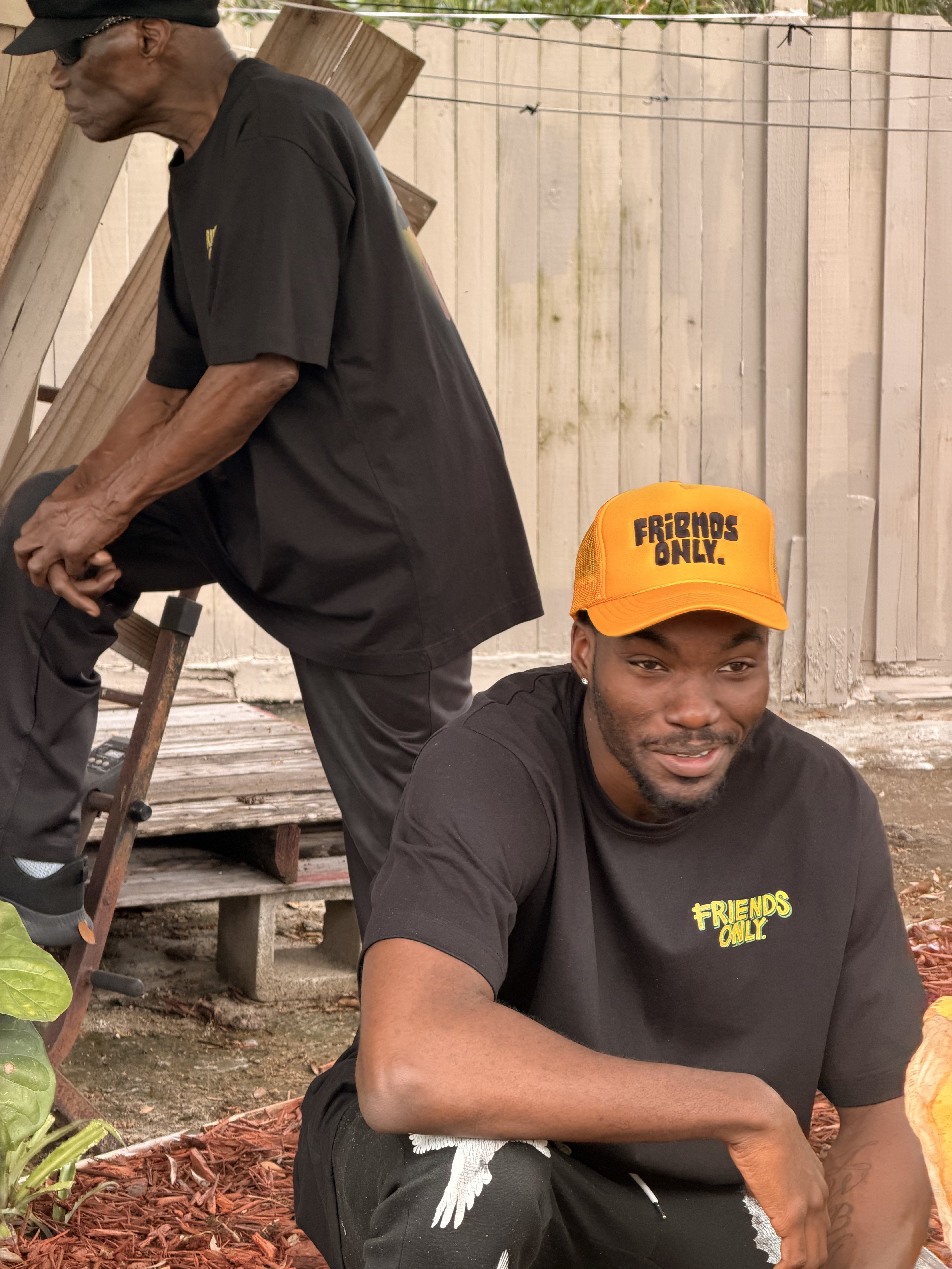 Emil and Grandpa standing in FO gear