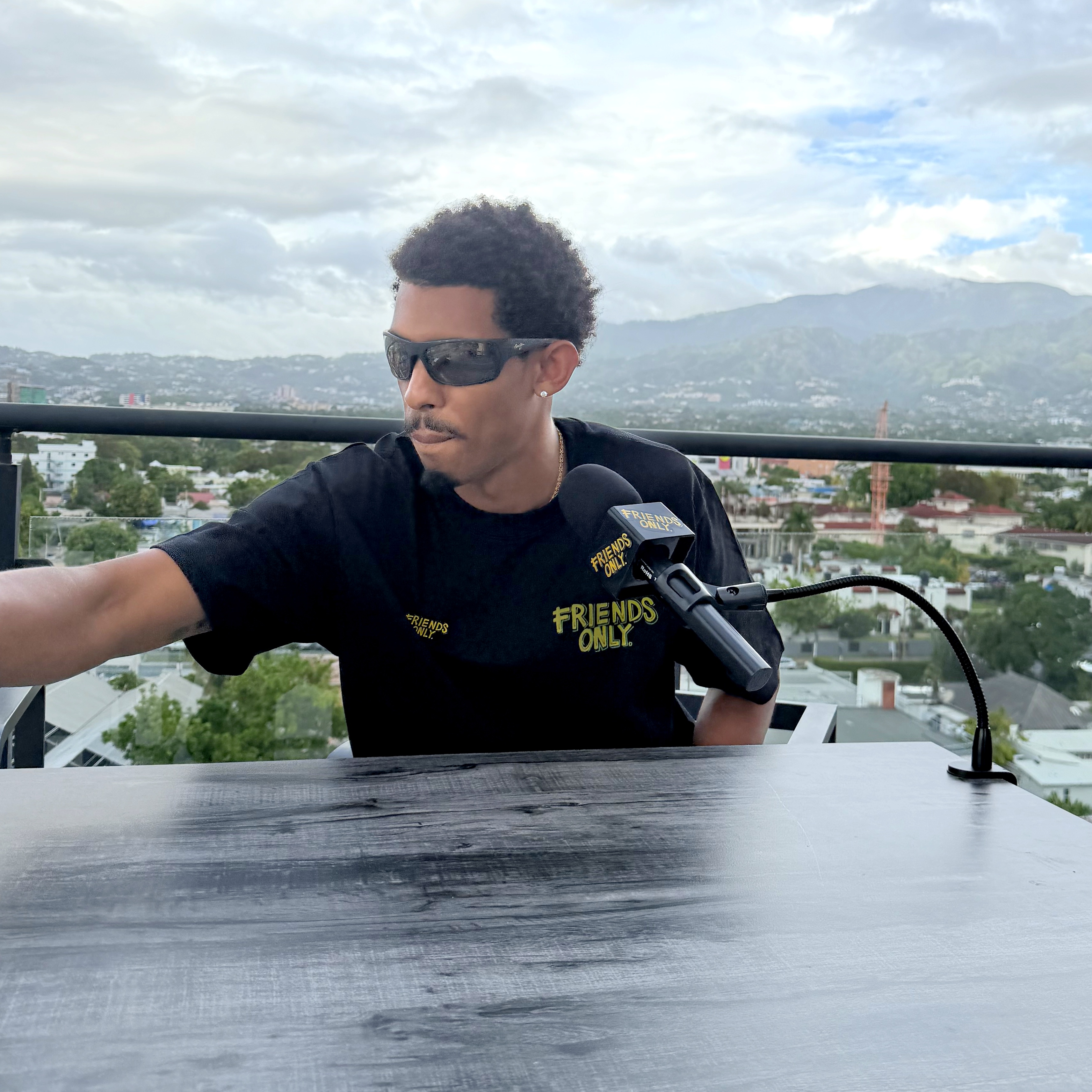 Zac in FO tee Jamaica